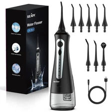 Cordless Water Flosser Floss Dental Oral Irrigator Teeth Cleaner 8Jet Tips