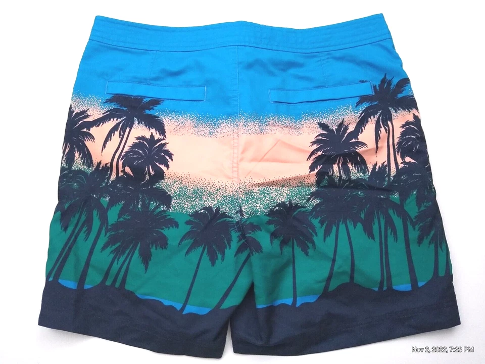 Bañador Penguin para hombre talla 32 azul marino amarillo color bloque patrón isla Foto 2 de 4