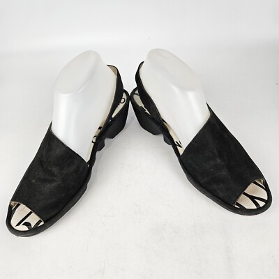 Fly London Palp Black Nubuck Leather Slingback Wedge Sandal  display picture 1