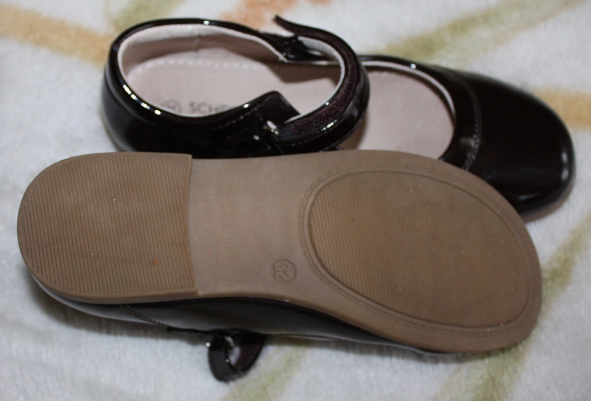 ALL LEATHER ARCH SUPPORT BLACK LACQUER DRESS SHOES SIZE 32 OR 1 US NEW