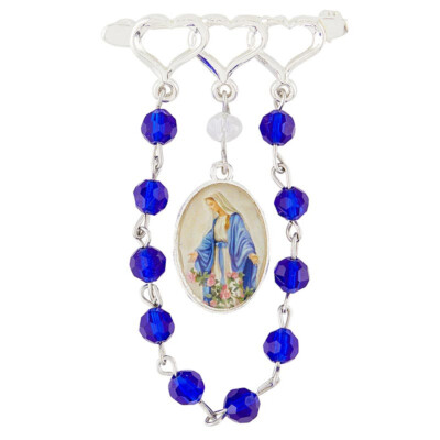 Our Lady of Grace 1 Decade Rosary Lapel Pin (BK-12446) - 1 1/2'' high