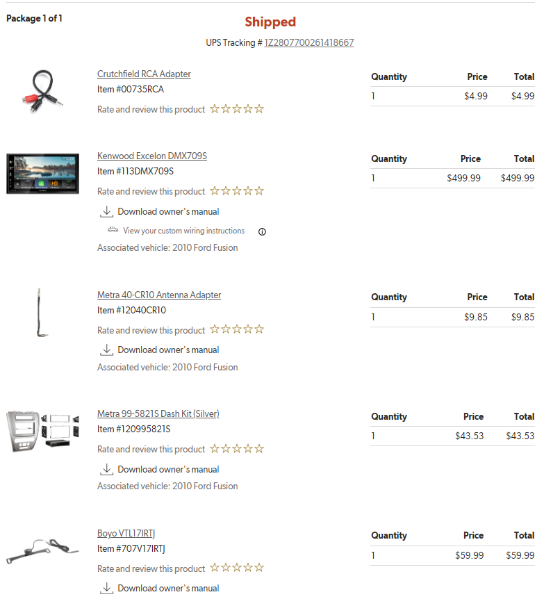 Kenwood eXcelon DMX709S 6.8" Touchscreen, Apple Carplay, Backup Camera