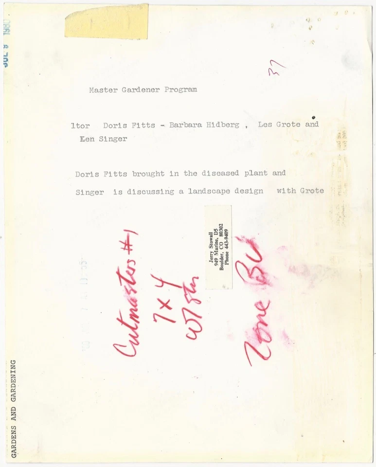 Foto 1980 del servicio de extensión del condado de Boulder Colorado cabina hogar y jardín Foto 2 de 2