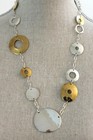NEW ROBERT LEE MORRIS RLM STERLING 925 & BRASS Galaxy DISC CIRCLE NECKLACE 24"