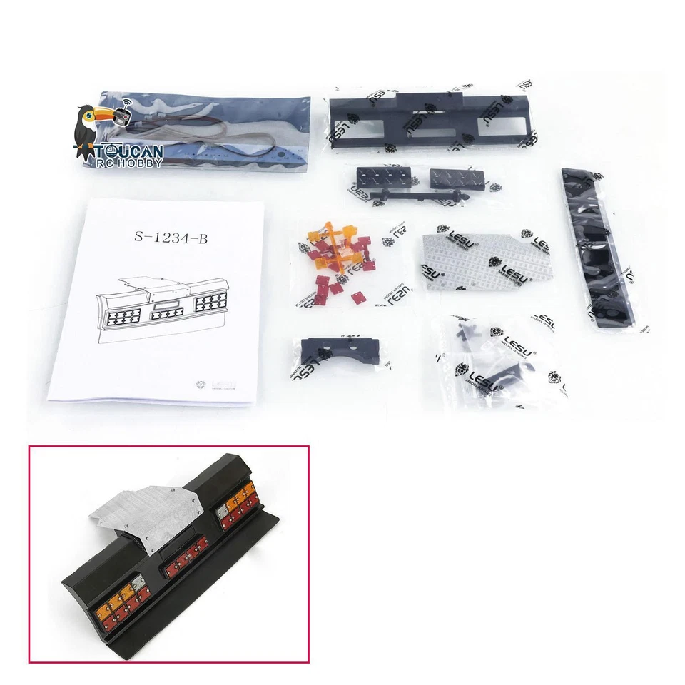 LESU Tail Beam Taillight for Tamiya 1/14 DIY R470 R620 RC Tractor Truck Trailer - Image 2 of 4