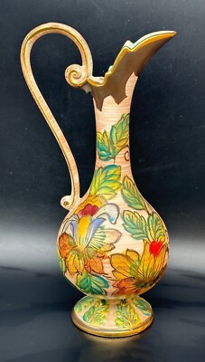 H. BEQUET Quaregnon schöne Keramik Vase handbemalt Design 744 Belgien