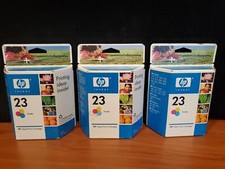  3 Genuine NEW HP 23 Tri-Color Ink Cartridge Sealed Box OfficeJet 05/2007
