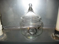 vintage West Virginia glas silver 25 th Happy Anniversary canister jar with lid
