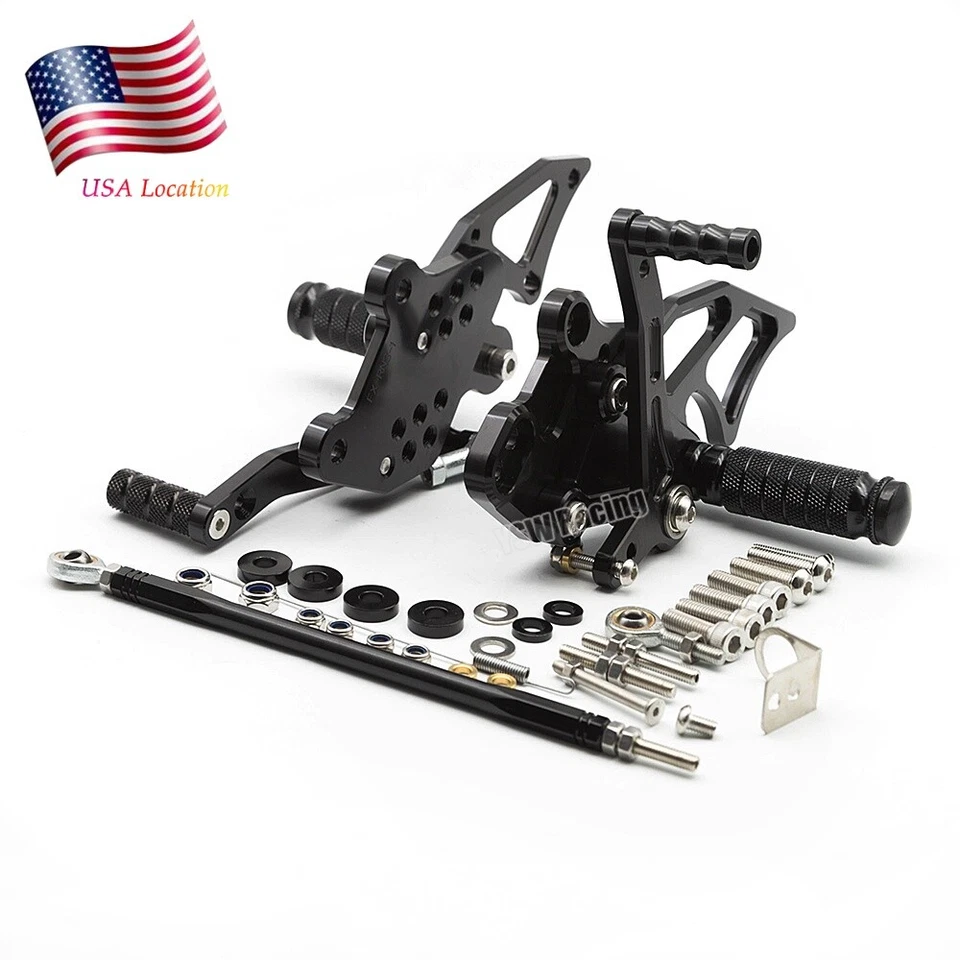 Reposapiés de carreras negro para Kawasaki Ninja 300/250 2013-2017 2018 Foto 2 de 4