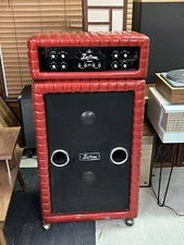 Vintage 1969 Kustom 100 Watt Guitar Amplifier K200B  +2 x 15” JBL E-140’s RED+