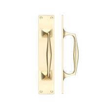 Fulton & Bray Cast Brass Pull Handle with Backplate