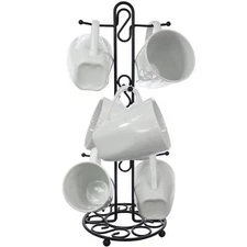 Farmhouse Coffee Mug Rack Coffee Mug Tree For 6 Mugs Coffee Cup Holders For Coun