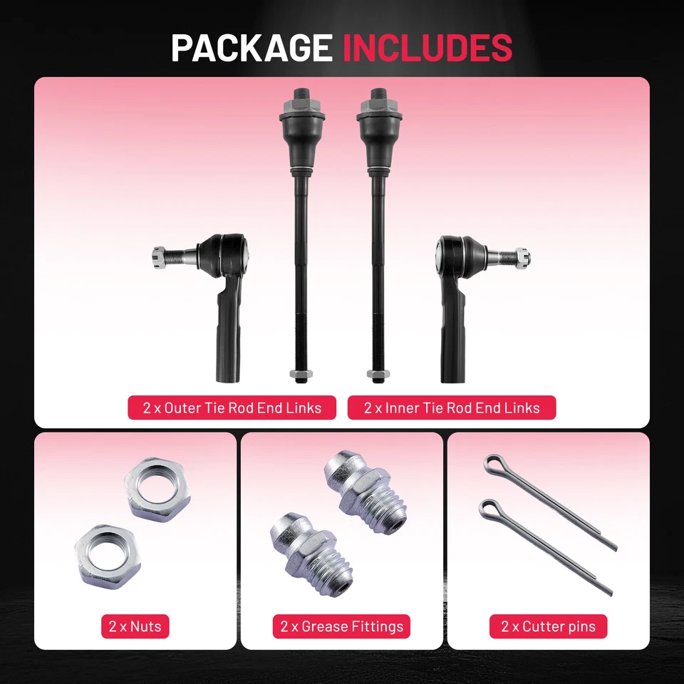 Kit de eslabones de barra de amarre exterior interior delantero para 01-06 Chevy Silverado 1500 HD GMC Sierra Foto 3 de 4