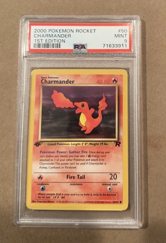 2000 Pokémon 1st Edition Rocket Charmander PSA 9 50/82 MINT Vintage