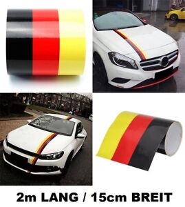 2m Deutschland Flagge Aufkleber Streifen Kfz Auto Motorhaube Sticker Pkw 6 49 M Ebay