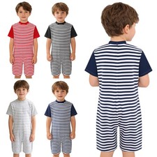Unisex Kids Bodysuit Boys Jumpsuit Overall Romper Leotard Homewear Short Sleeve