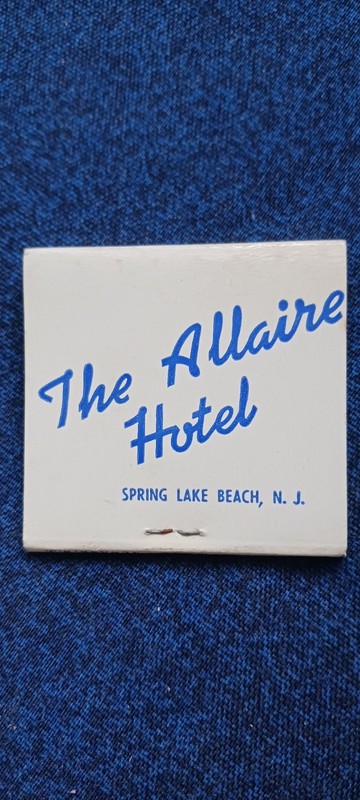 THE ALLAIRE HOTEL...SPRING LAKE BEACH NJ..1950S...UNSTRUCK MATCHES