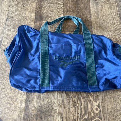 Vintage Reebok Duffle Bag.  Blue And Green Zipper & Pull Work, No Shoulder Strap