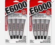 E6000 Craft Adhesive Durable Clear Bonding for Wood Fabric & More Mini (8 Pack)