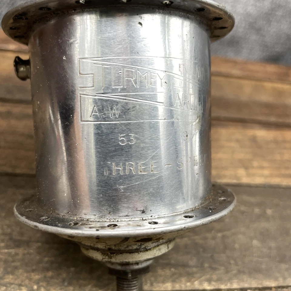 Vintage Sturmey-Archer AW 3-Speed Rear Hub 40h 1953 England Steel Bicycle - Image 2 of 4