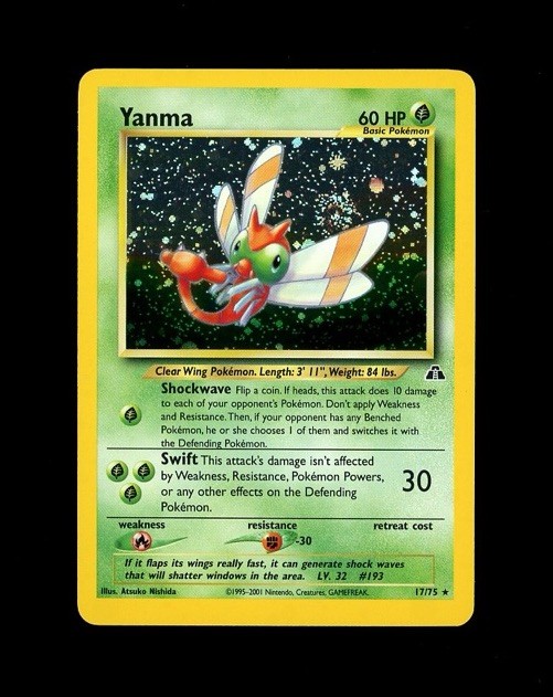 2001 Pokemon NEO DISCOVERY YANMA HOLO (SWIRL) 17/75 RARE! NM -