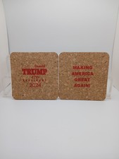 Donald Trump 4 Custom Made 4 Inch Cork Coasters Set of 4 Made In USA New