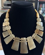 Handcrafted Genuine Buffalo Horn Bib Necklace