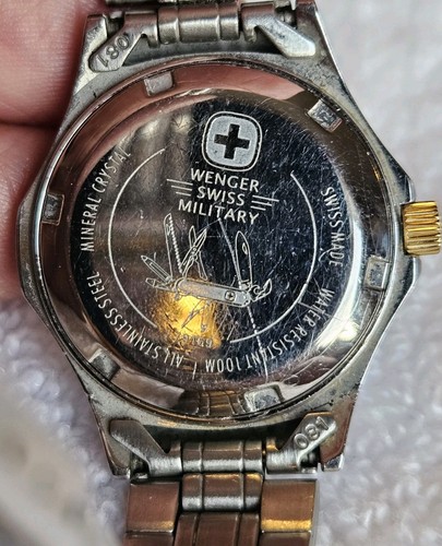 Wenger Swiss Military Quartz Watch Women 100m Silver Steel Date New Battery - Picture 6 of 7