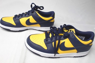 Nike Youth Dunk Low 'Michigan' Sneakers LB3 Varsity Maize/Midnight Navy US:7Y