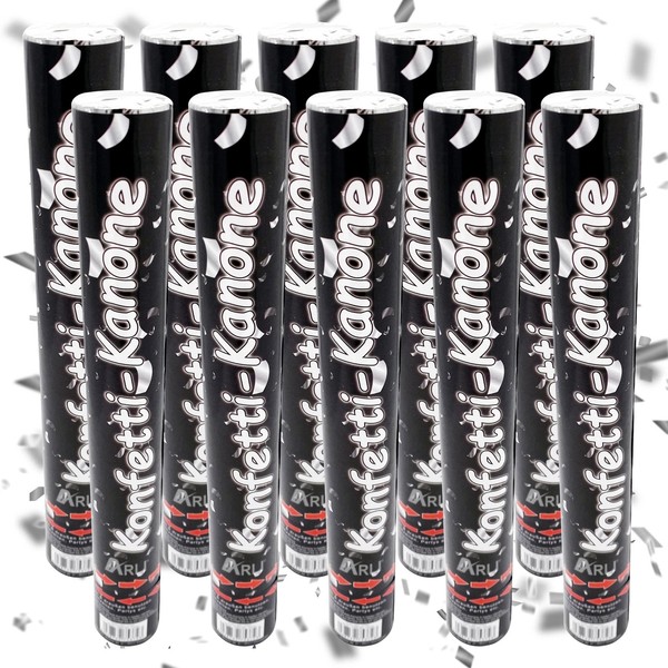 10X Partypopper Xl Silber Konfetti Party Popper Konfettikanone Konfettiregen-image
