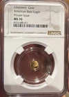 Undated 1/500th Gold American Bald Eagle Private Issue  MS70 Graded by NGC
