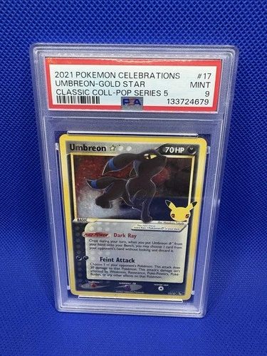 Pokemon 2021 Umbreon Gold Star 17/17 Classic Collection Celebrations PSA 9