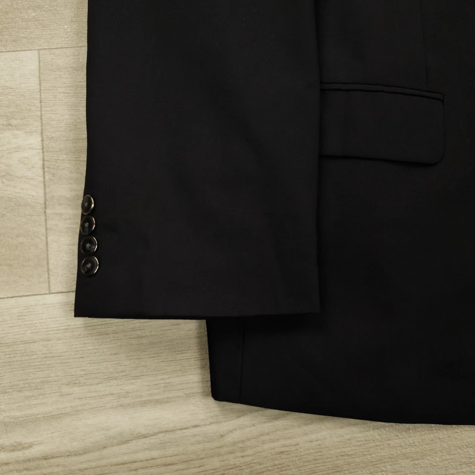 Abrigo Deportivo Pronto Uomo Para Hombre 60R Negro Lana Poli Dos Botones Doble Ventilación NUEVO Foto 4 de 4