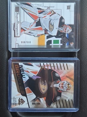 2022-23 UD SP Game Used New Grooves Red LUKAS DOSTAL /199 #NG-7 RC 2 Card Ducks