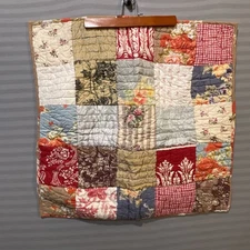 Pottery Barn Providence Euro Sham Pillow Cover Patchwork Quilted Cotton Rare HTF