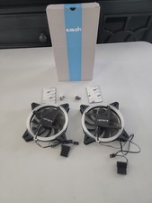 UpHere 2Pack 120mm Silent PWM Intelligent Control RGB Fan Motherboard Sync/READ