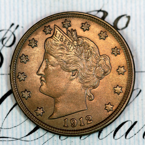 * 1912-D * SOLID+ GEM BU MS LIBERTY V NICKEL * FROM ORIGINAL COLLECTION ...