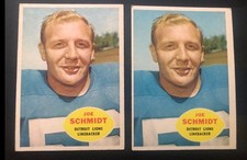 Joe Schmidt Lot Of (2) 1960 Topps Football Cards #46 Detroit Lions