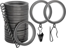 BlastHome Luxury Curtain Rings – Pinhooks and Clips 18 Rings