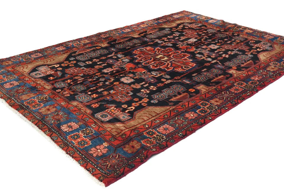 Alfombra floral tribal ciruela vintage 5x8 alfombra oriental de lana anudada a mano Foto 3 de 4