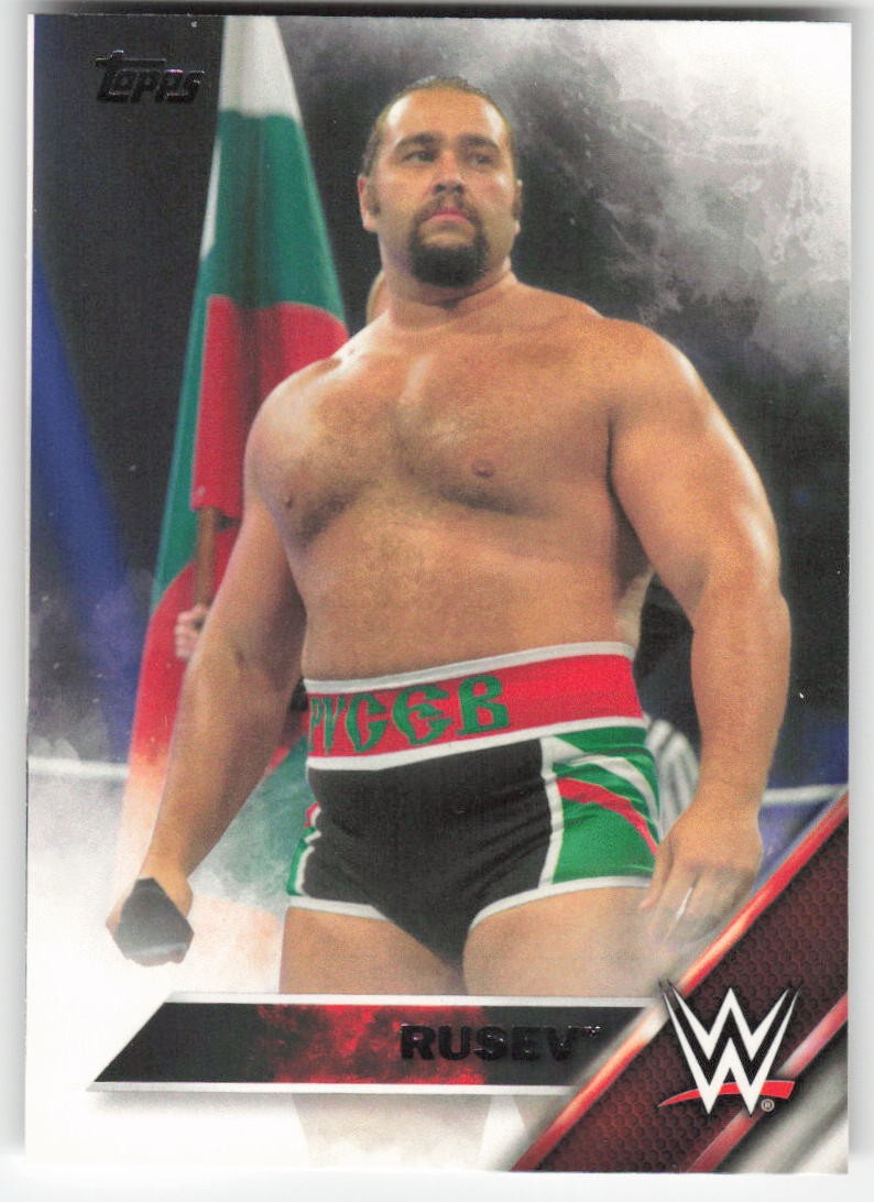 2016 Topps WWE Rusev #38 Miscut Along Left Side