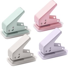 4 Pack Mini Single Hole Punch, 6mm 1/4 Inch Circle Holes 10 Punch Capacity Ti...