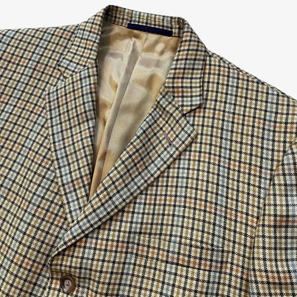 Veste vintage Burberry x Barneys NY en laine et lin taille XL 44R Gun Club fa... - Photo 2/4
