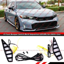For 2025-26 Honda Civic V1 Front Bumper Dual Color Sequential DRL LED Light Bar
