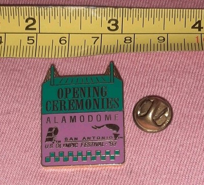 Opening Ceremonies Alamodome San Antonio US Olympic Festival Souvenir Lapel Pin