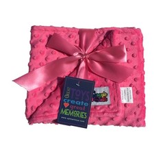 Reversible Unisex Children Soft Baby Blanket Minky Dot Hot Pink Toddler