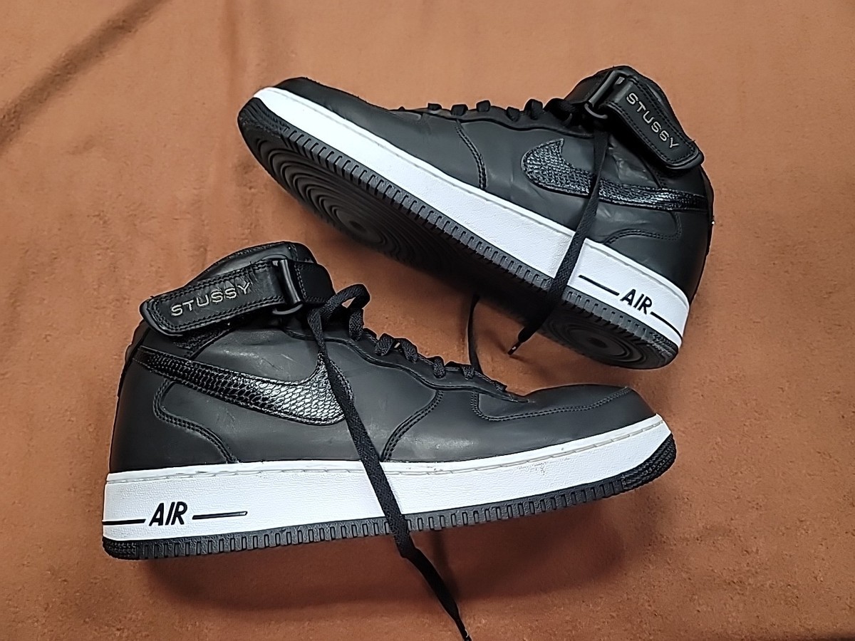 Stussy Air For 1 Mid Black - Very Good Shape - Used once (Size 12