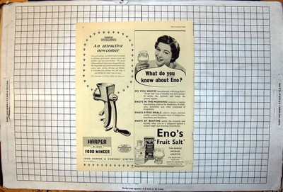 Antiker Druck Werbung Harper Food Mincer Eno'S Obst Salz Antazida Abführmittel