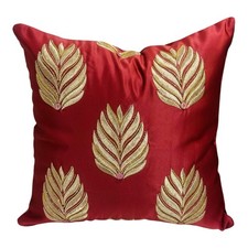 Rose Sand Embroidered Throw Pillow   Unique Handcrafted Luxury Accent Cushion
