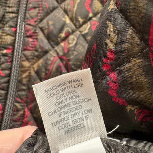 J Jill Jacket Womens XL Heritage Quilted Vest Brown Paisley + Pockets Outdoor - Picture 6 of 9